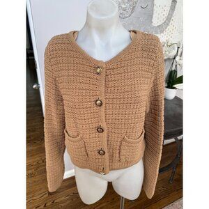 W.A.P.G. We're All Pretty Girls WAPG Mixology Cotton Knit Cardigan Brown Size S